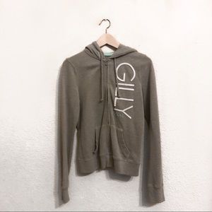 Gilly Hicks Gray & Teal Zip-up Jacket